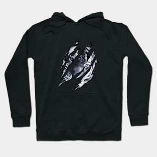 Cat Eye of the Fearless Tiger Silhouette Hoodie